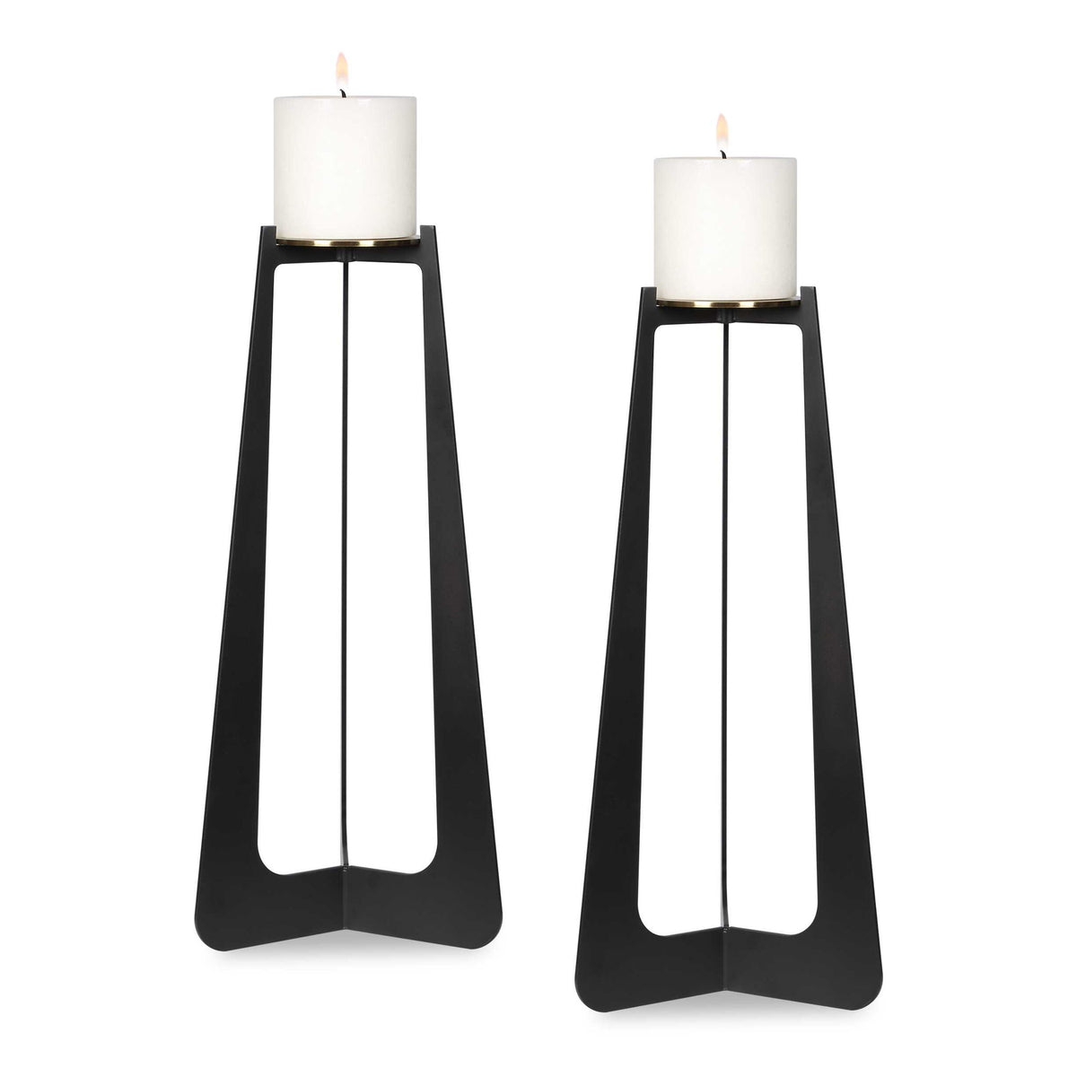 Columnar - Candleholders (Set of 2) - Black
