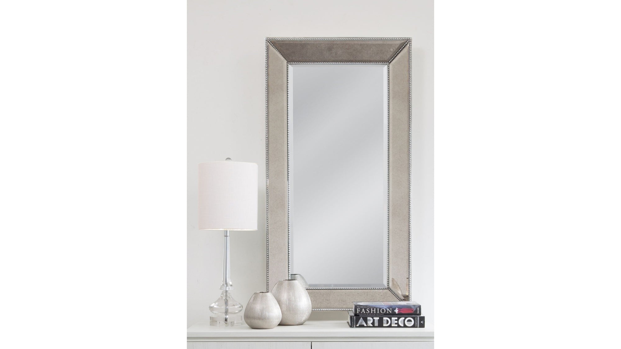 Beaded - Wall Mirror 36" - Silver
