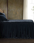 Stella - Queen Faux Silk Velvet Bedspread Set (Set of 3) - Midnight Blue