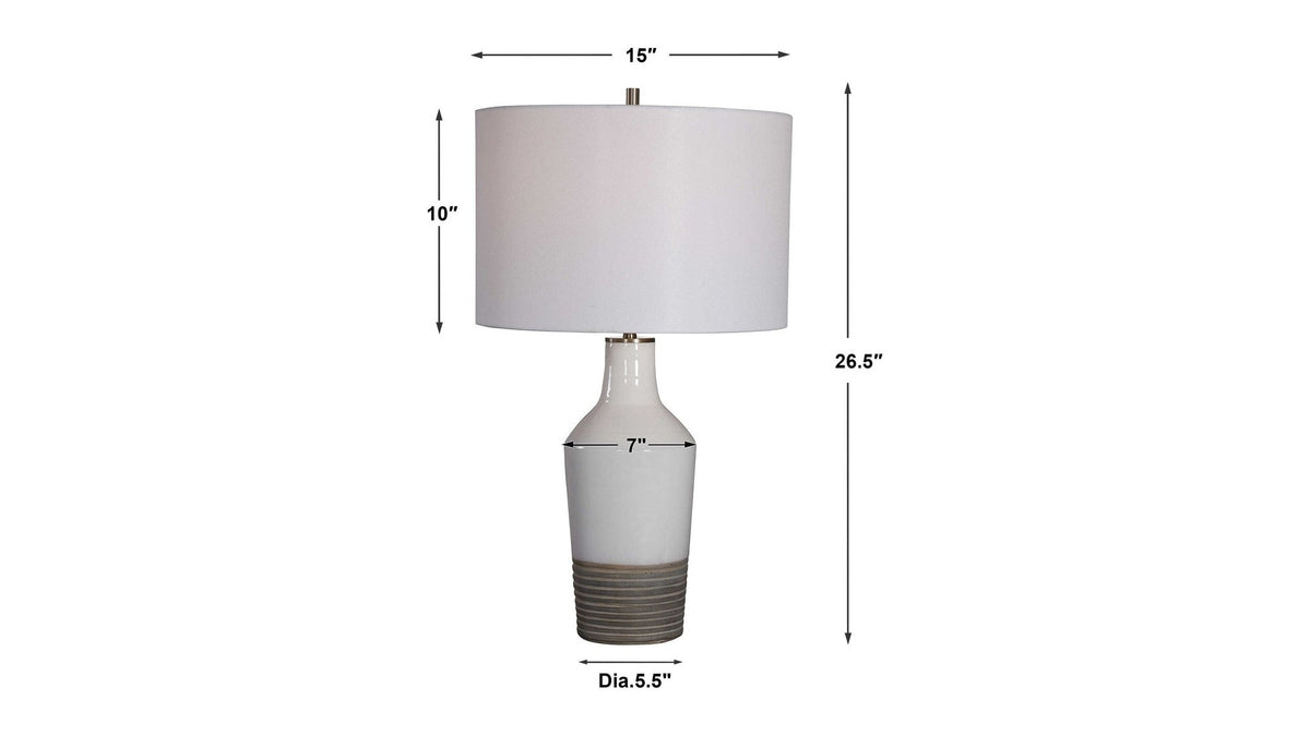 Dakota - Crackle Table Lamp - White