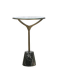 Gianna - Accent Table - Antique Brass / Green Marble