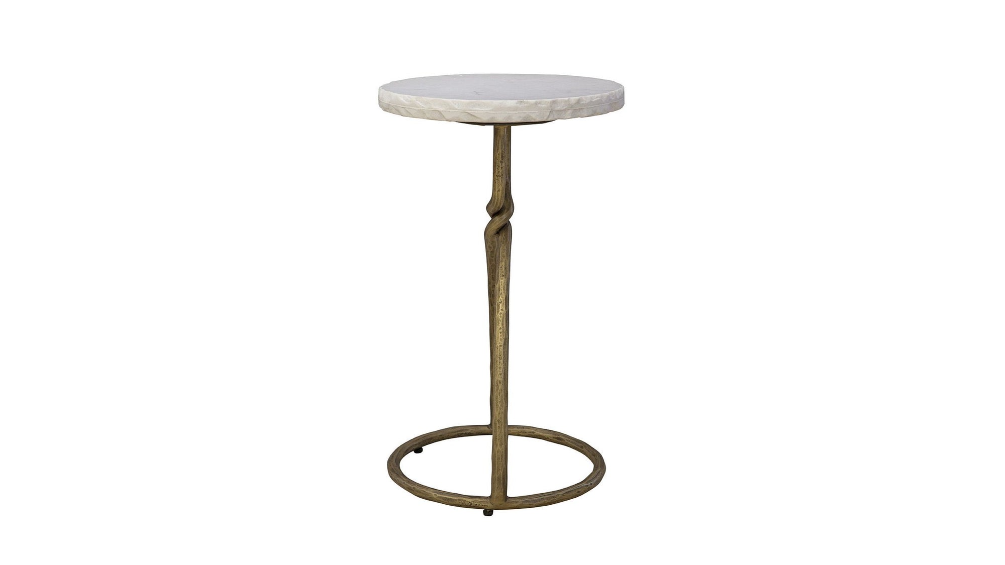 Kevin - Side Table - White / Gold