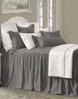 Luna - Full Washed Linen Bedspread Set (Set of 3) - Slate