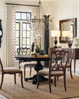 Charleston - Round Pedestal Dining Table With 1-20" leaf - Dark Brown