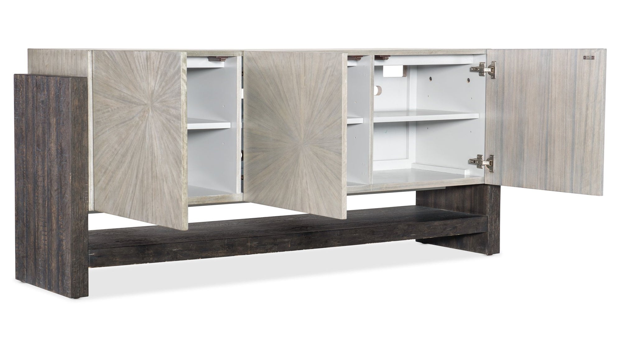 Melange - Ground Perspective Credenza - Pearl Silver