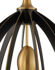 Darby - 1 Light Architectural Oval Pendant - Bronze / Black