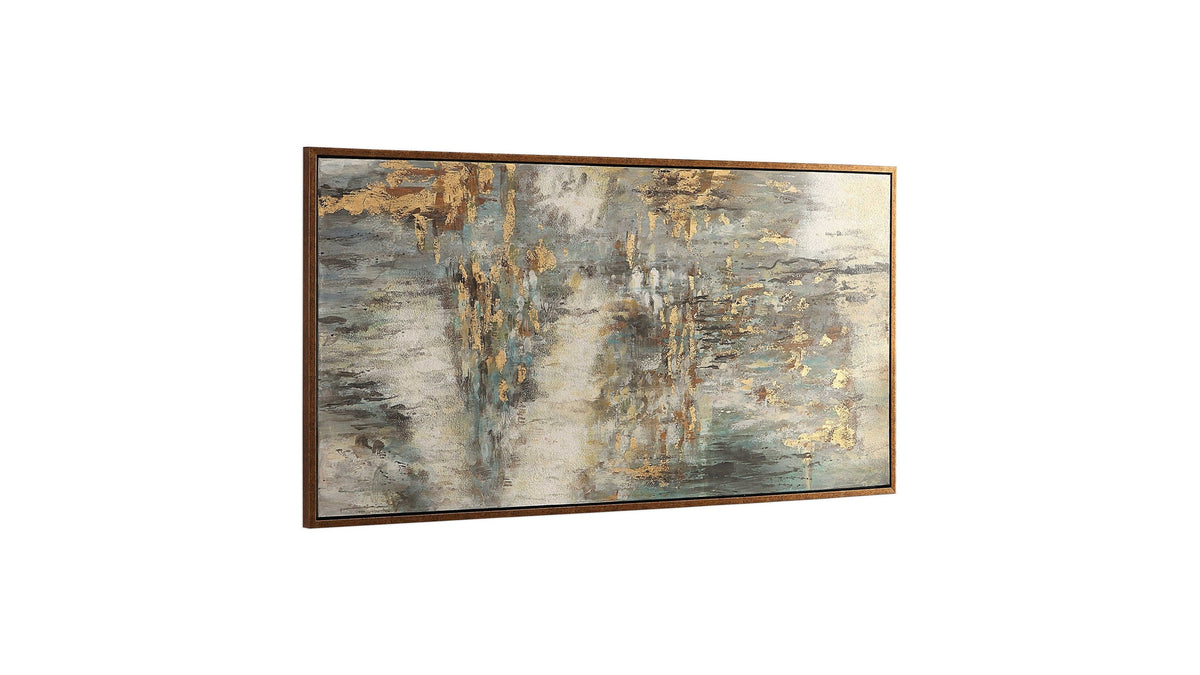 Behind The Falls - Abstract Art - Beige