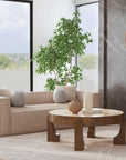 Canyon - End Table - Espresso / Travertine