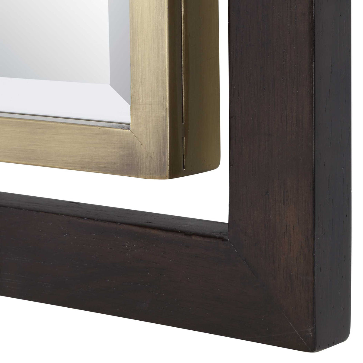 Bach - Rectangle Mirror - Walnut &amp; Brass