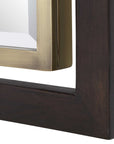 Bach - Rectangle Mirror - Walnut & Brass