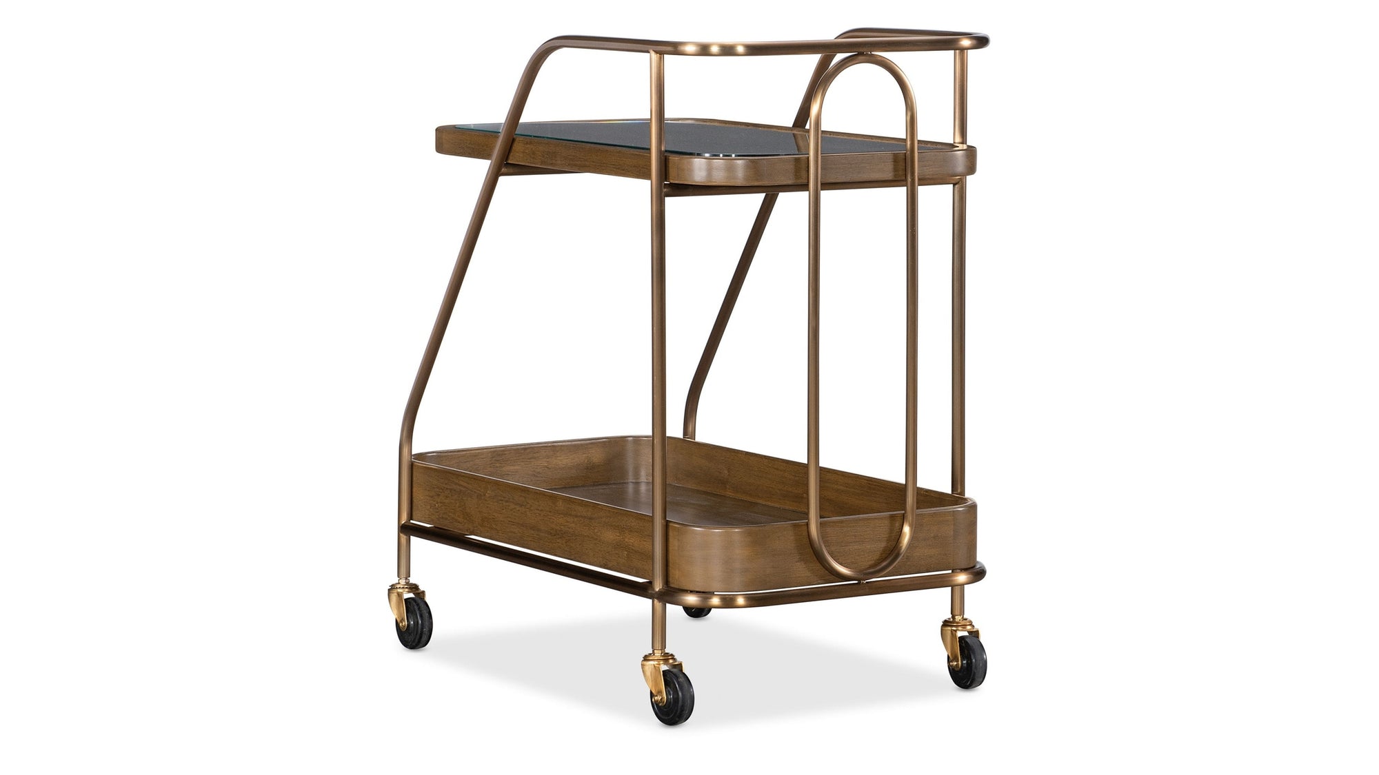 Commerce And Market - Walnut Wine and Bar Cart - Light Caramel