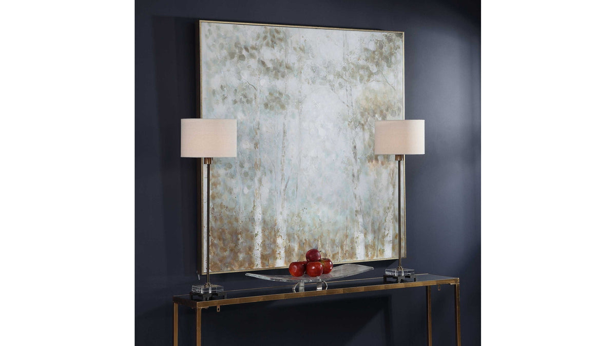 Cotton Woods - Hand Painted Canvas - Light Blue