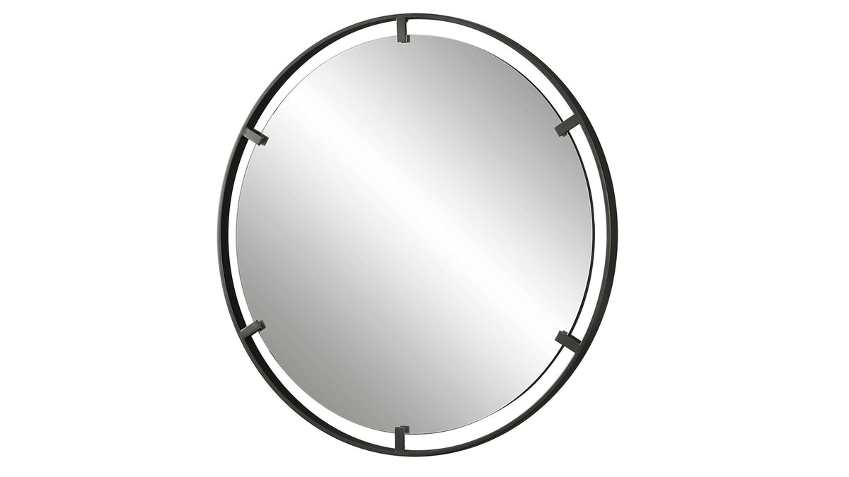 Cashel - Round Iron Mirror - Black