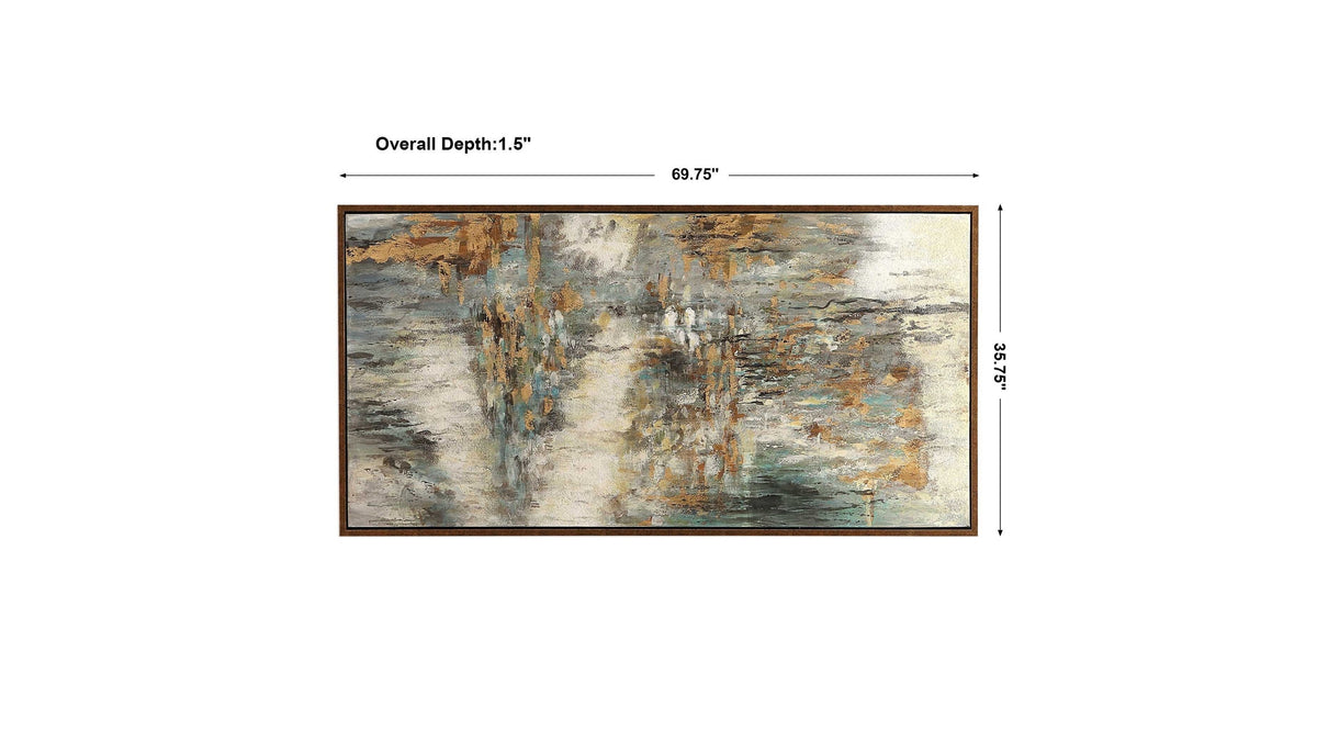 Behind The Falls - Abstract Art - Beige