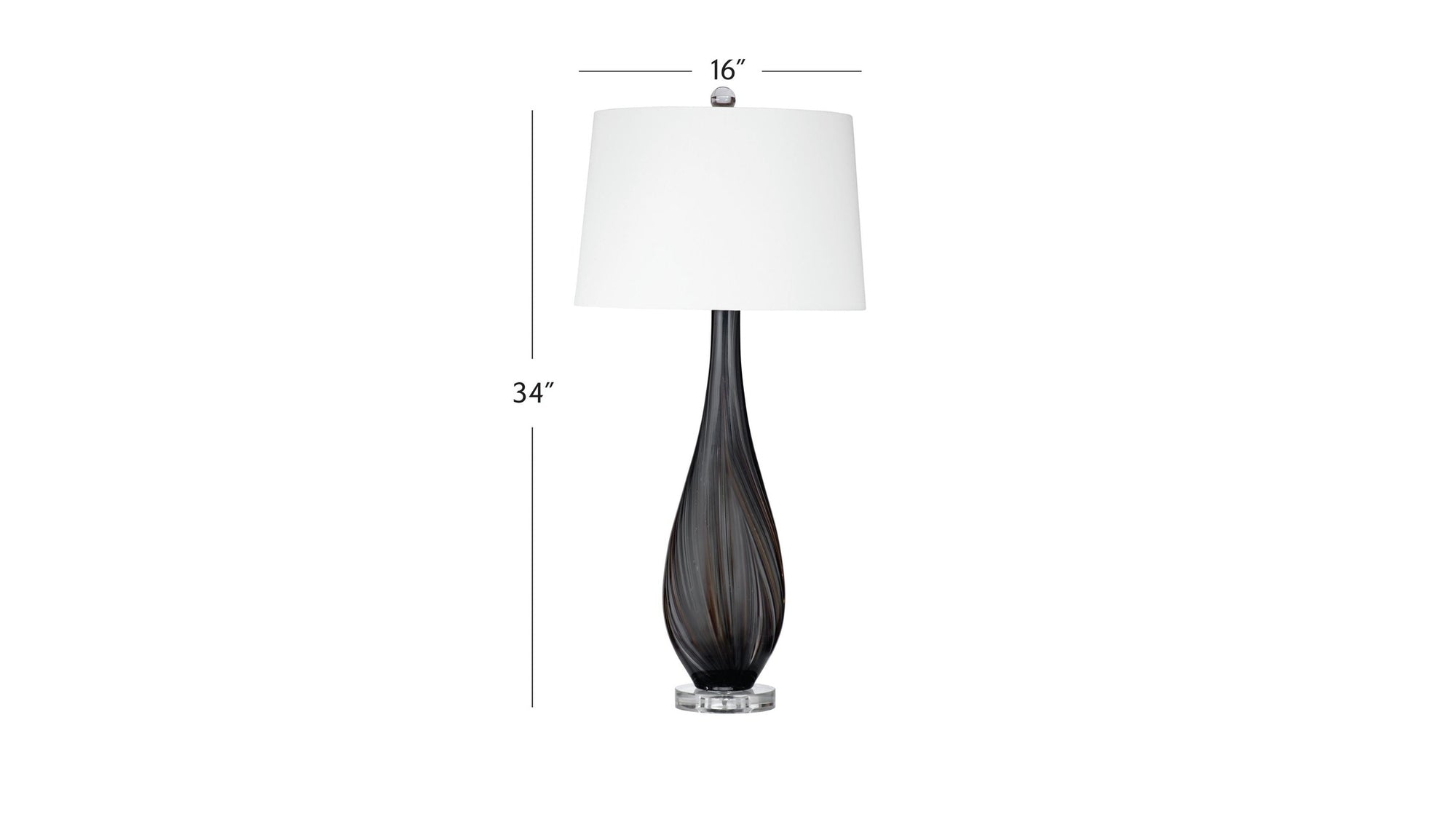 Glass Table Lamp - Black