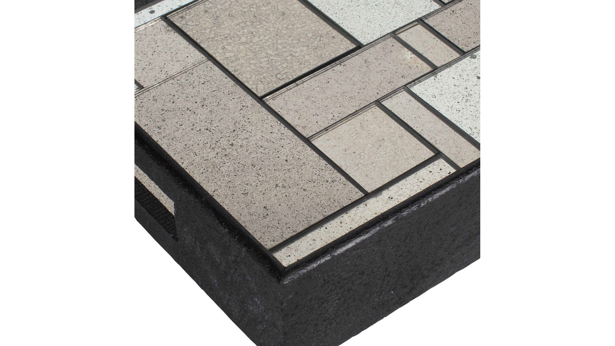Modern - Mosaic Antique Mirrored Tray - Black