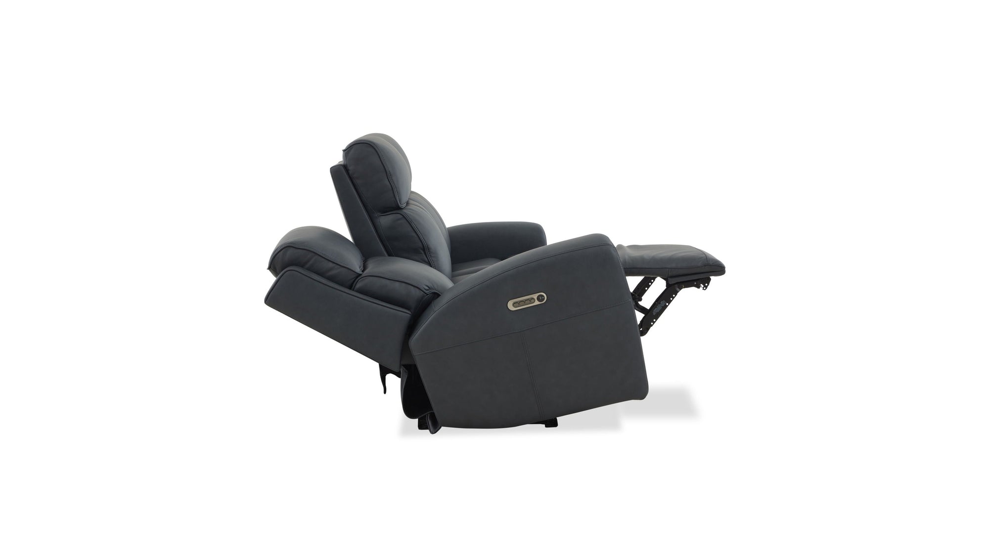 Warren - Power Reclining Sofa With Console, Power Headrest & Lumbar - Black