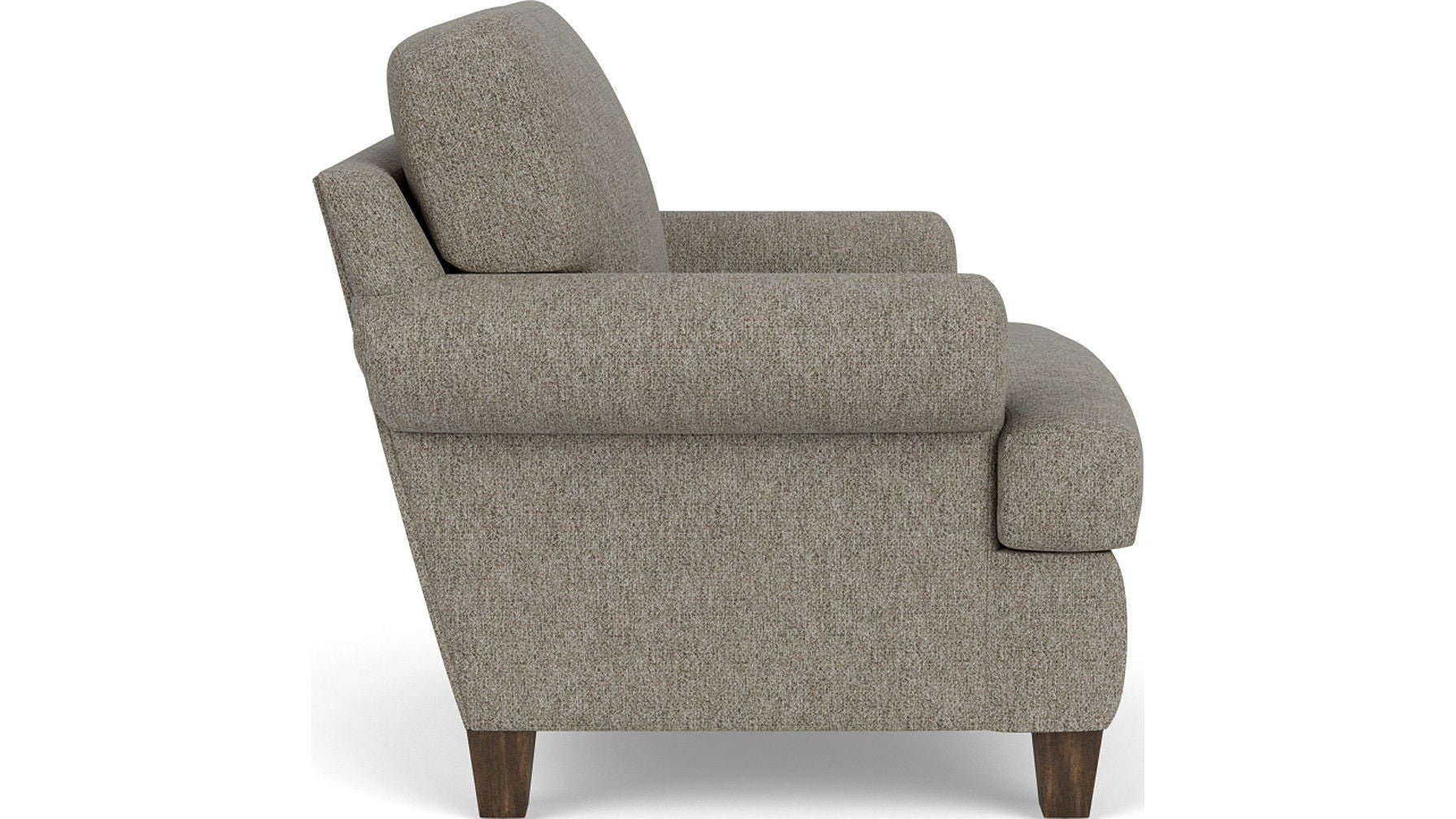 Moxy - Fabric Arm Chair, T-Shaped Seat Cushion, Curved Sock Arms