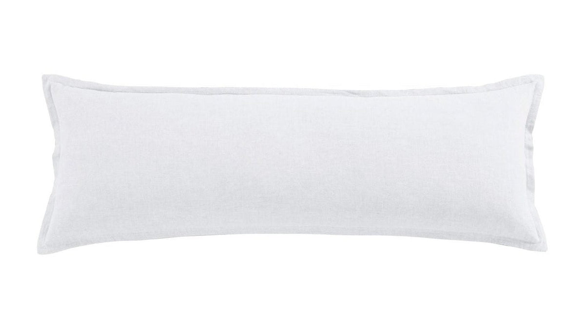 100% French Flax Linen - Long Lumbar Pillow - White