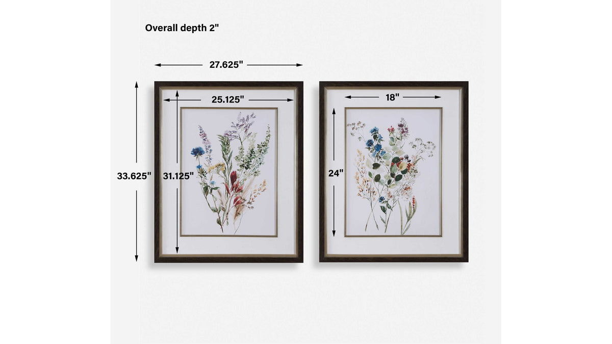 Delicate Flowers - Framed Prints Set of 2