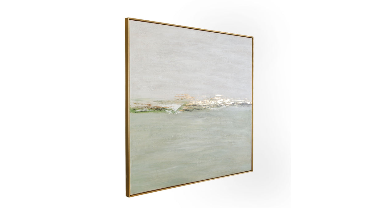 Coastal Horizon Framed Canvas - Green