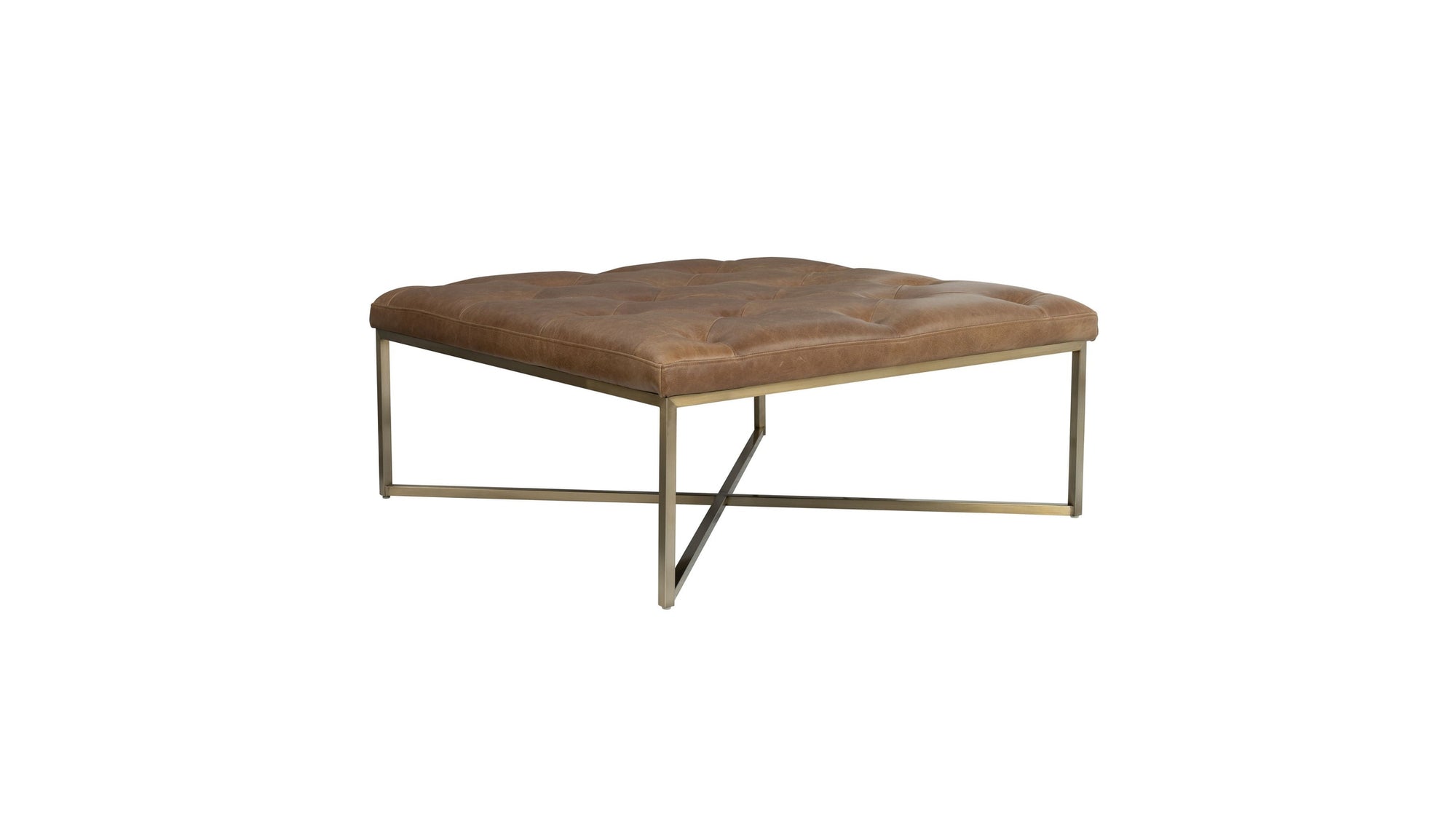 Hamilton - Square Upholstered Ottoman - Chestnut