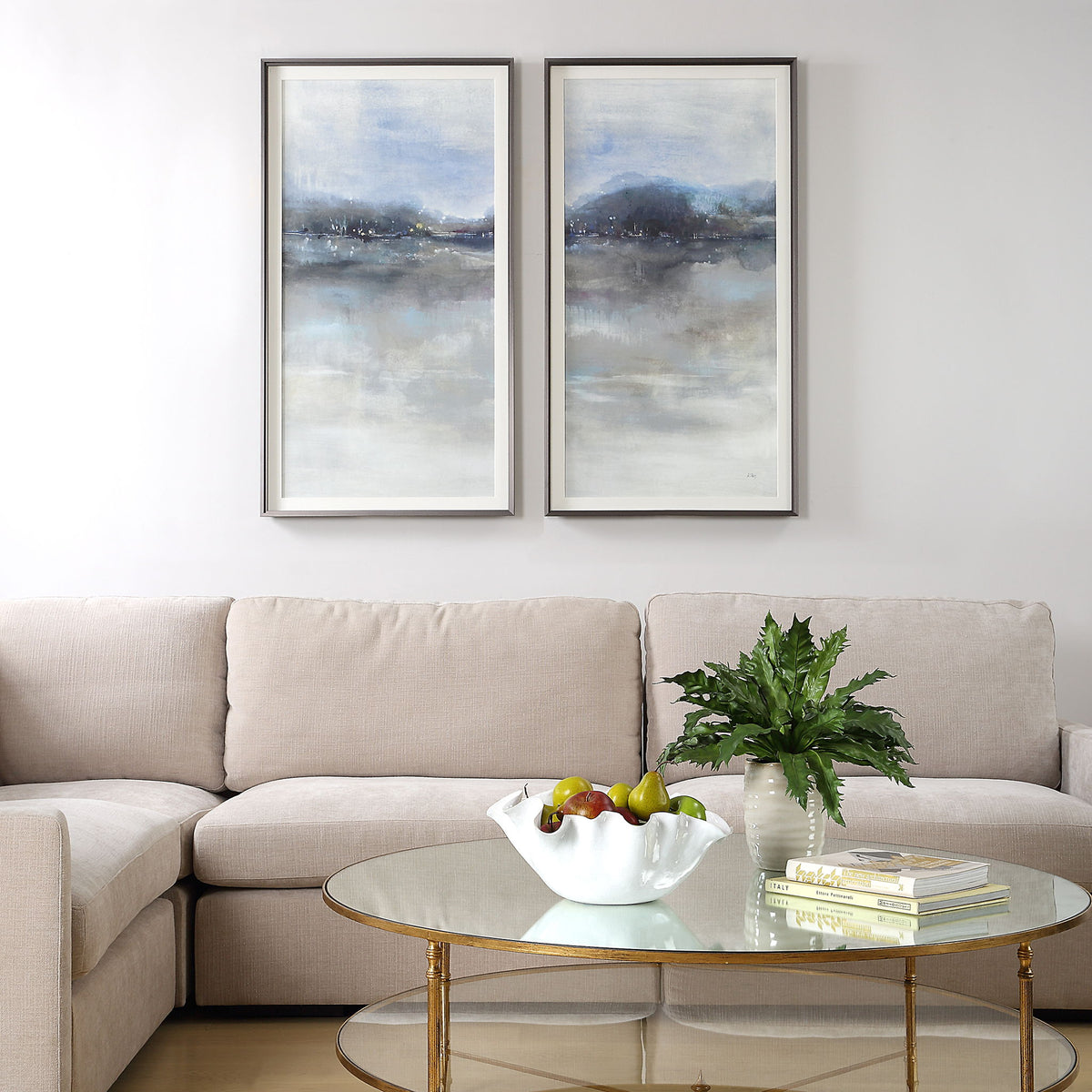 Thinking Of You - Landscape Prints (Set of 2) - Light Gray