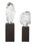 Crystal Peak - Sculptures (Set of 2) - Black / Silver