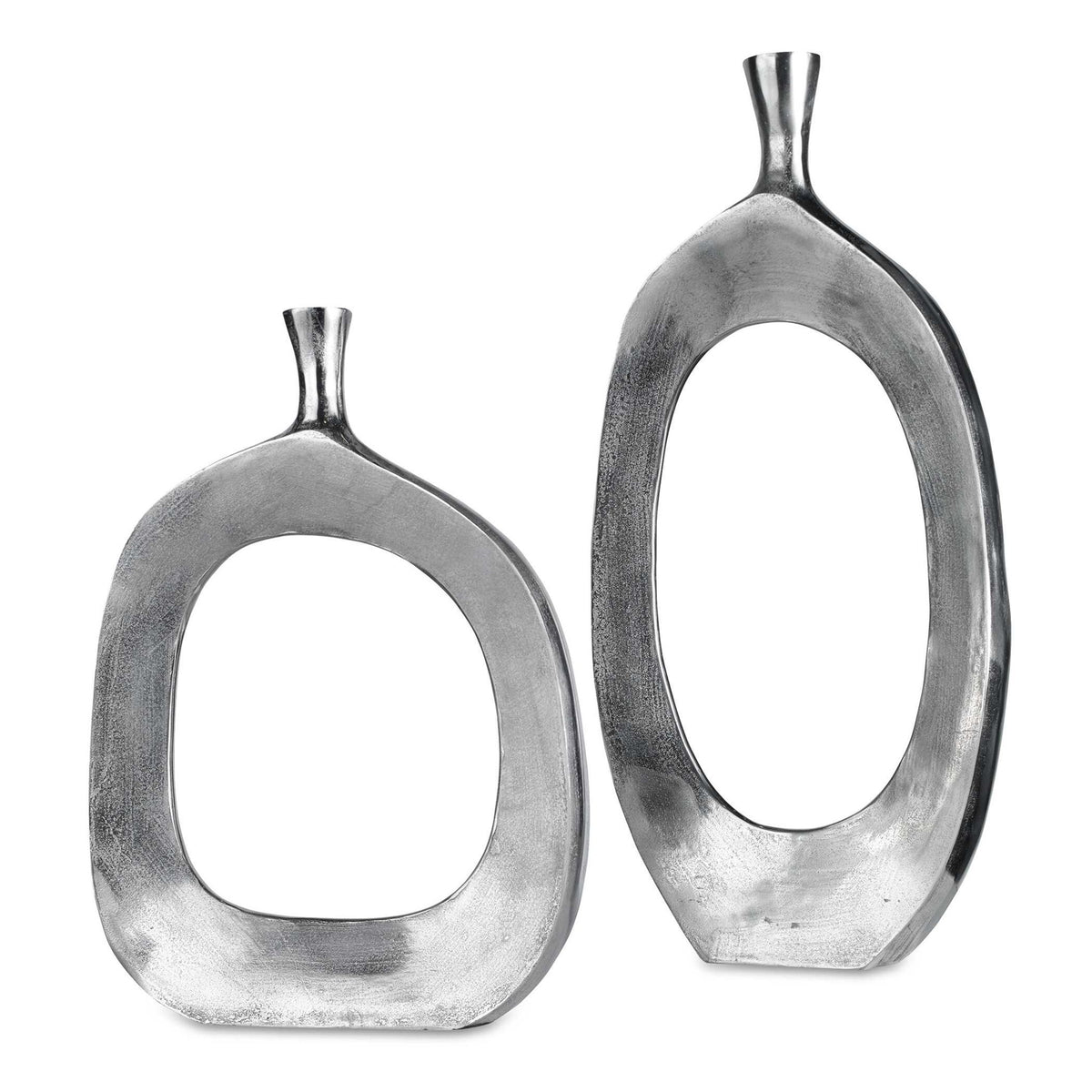 Cierra - Aluminum Vases (Set of 2) - Silver