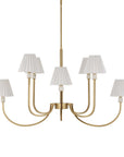 Poppins - 8 Light Brass Chandelier - White / Gold