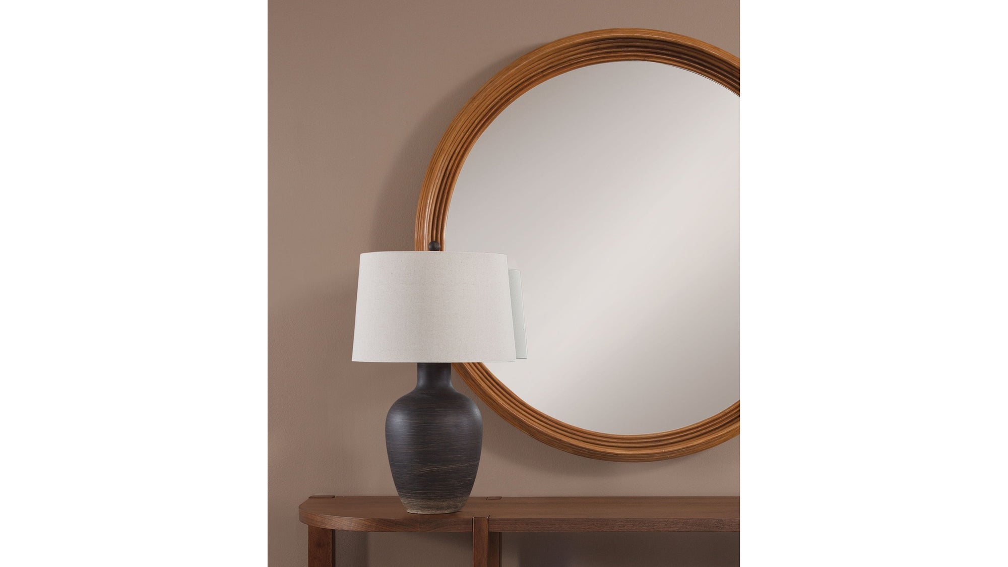 Volga - Table Lamp - Dark Gray / Beige