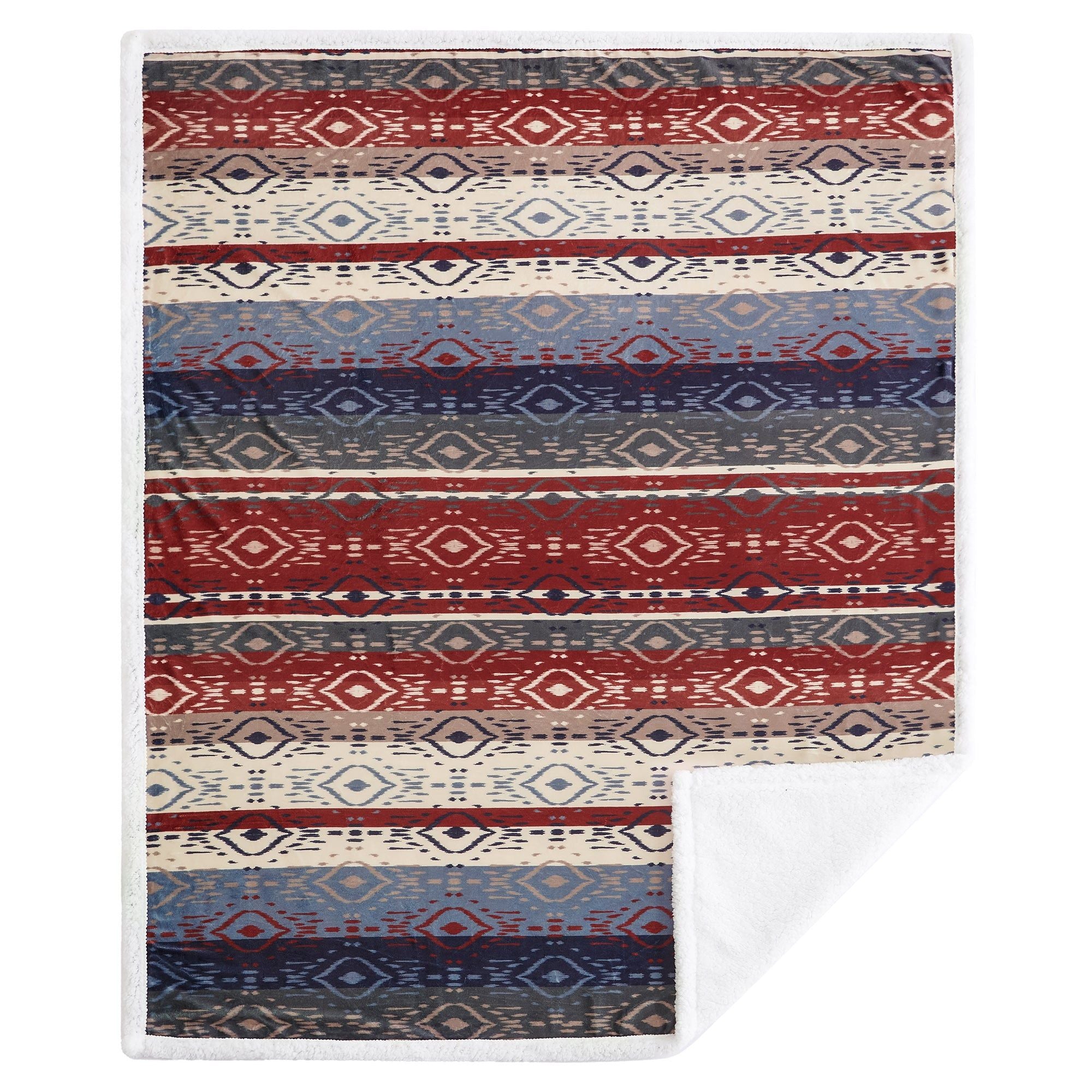 Campfire - Home On The Range Aztec Campfire Sherpa Throw 6 Per Carton - Multi Color