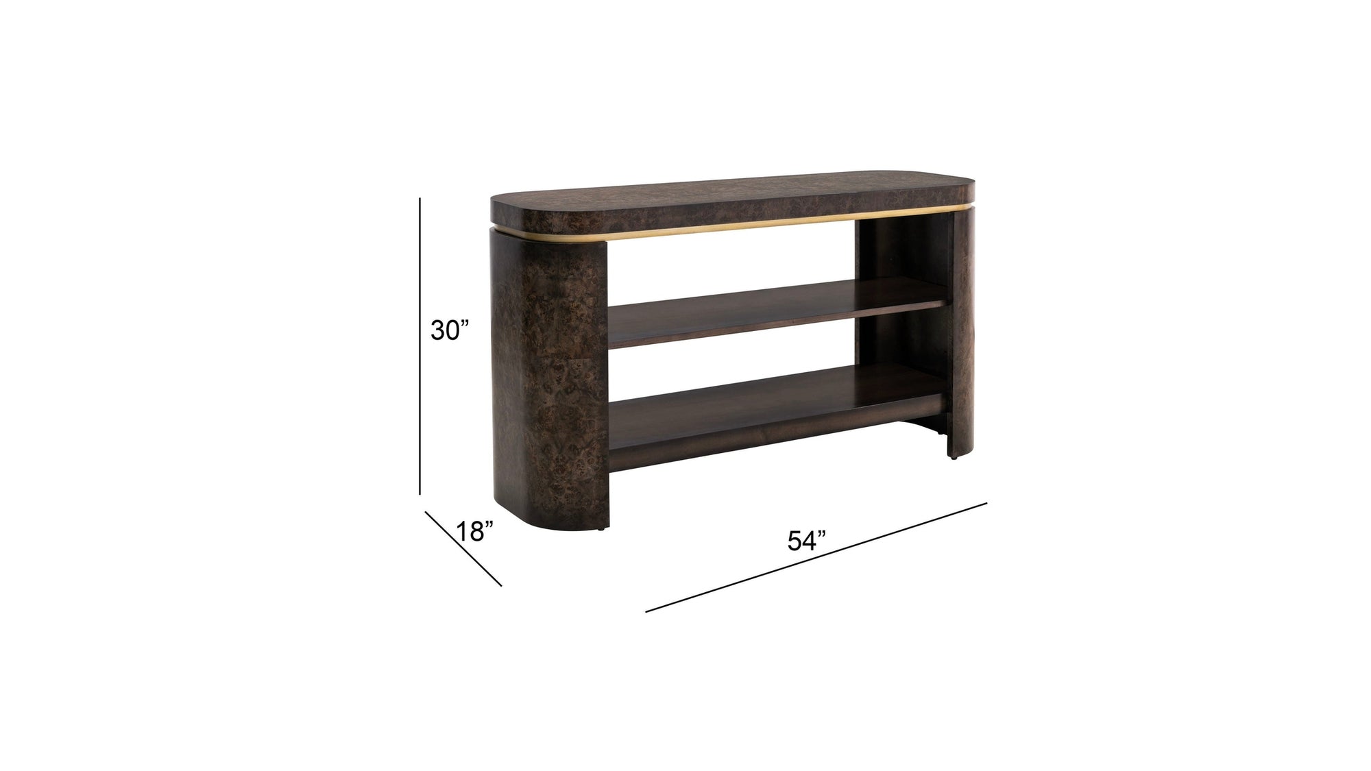 Langford - Console Table - Ebony Mappa Burl