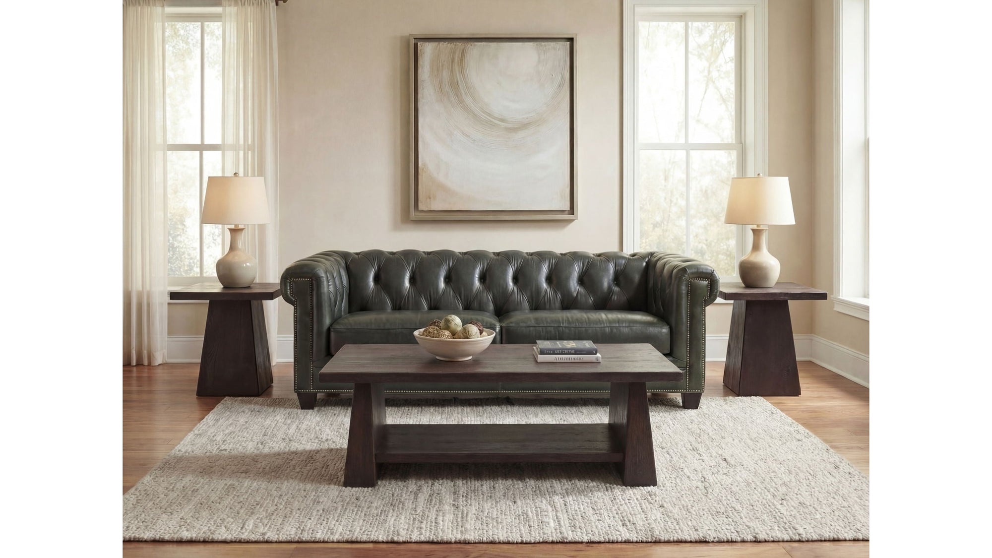 SS - Charleston Tufted Sofa - Dark Green
