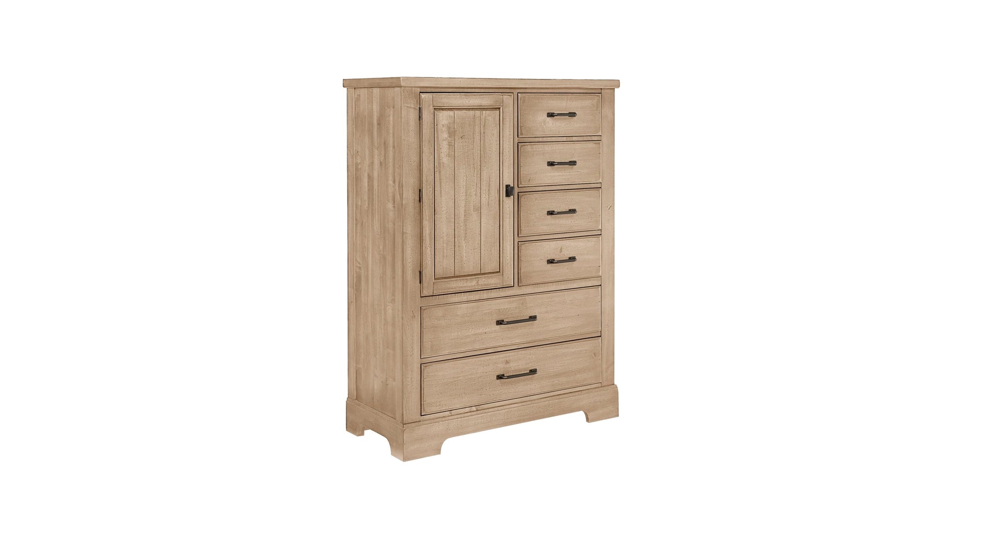 Cool Rustic - 6 Drawer With 1 Door Standing Chest - Clear Maple