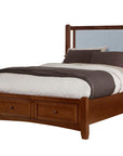 Bonanza - Ocean Blue Linen Upholstered Bed With Storage Footboard