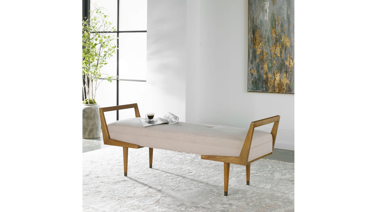 Waylon - Modern Bench - Ivory