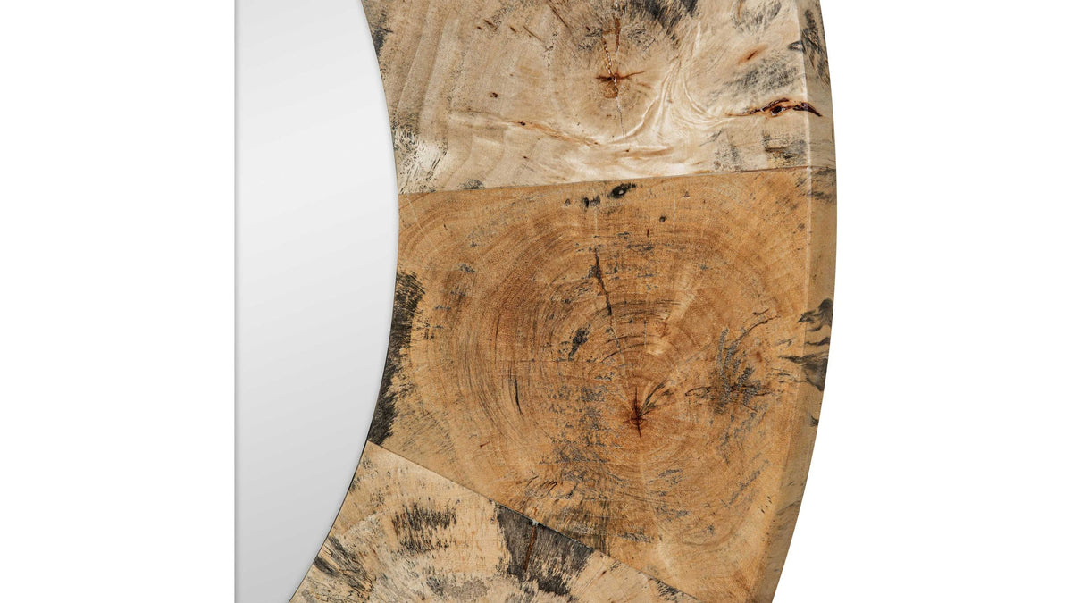 Hiram - Round Wood Mirror - Woodtone