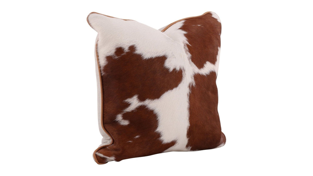 Hair on Hide Accent Pillow - Dark Brown / White