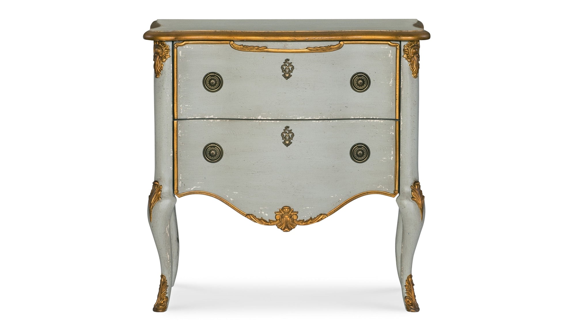 Melange - French 2-Drawer Chest - Pearl Silver
