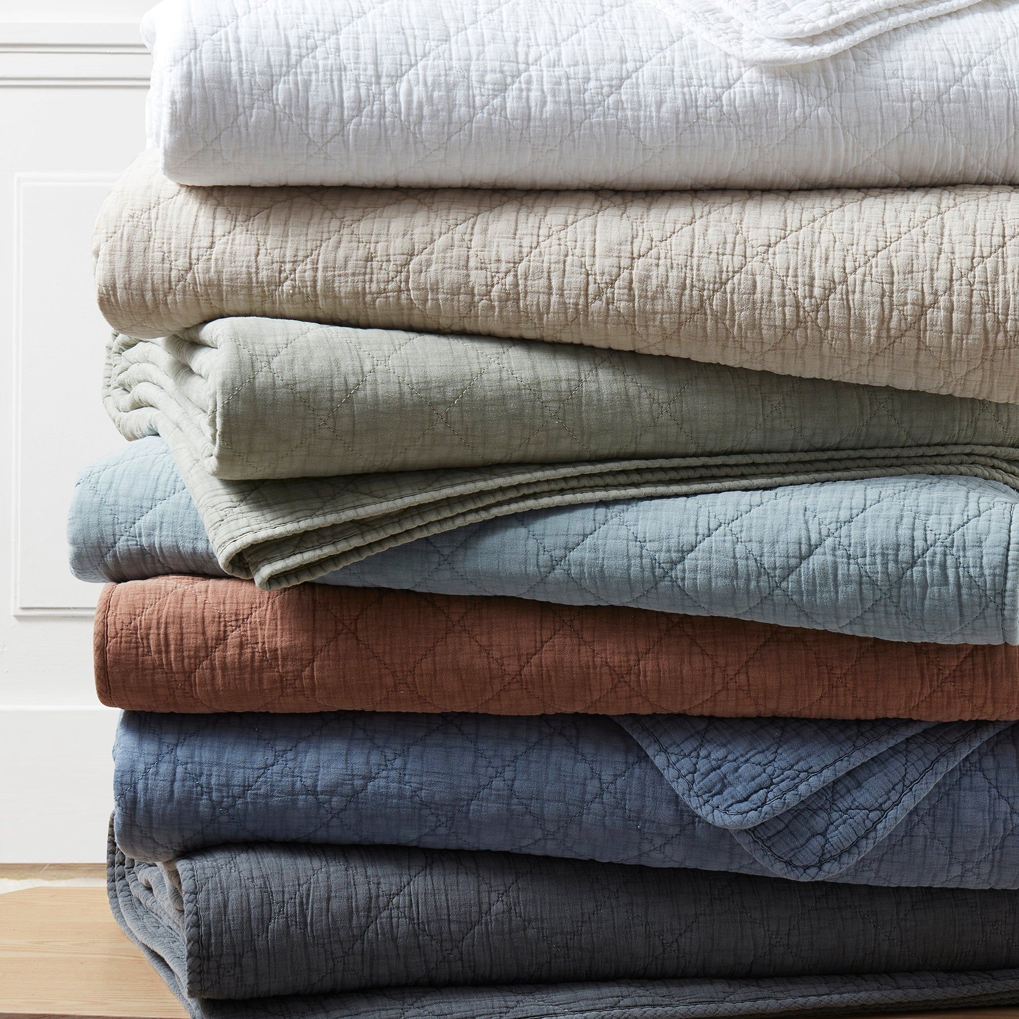 Cotton Gauze - Full/Queen Stonewashed Quilt - Charcoal