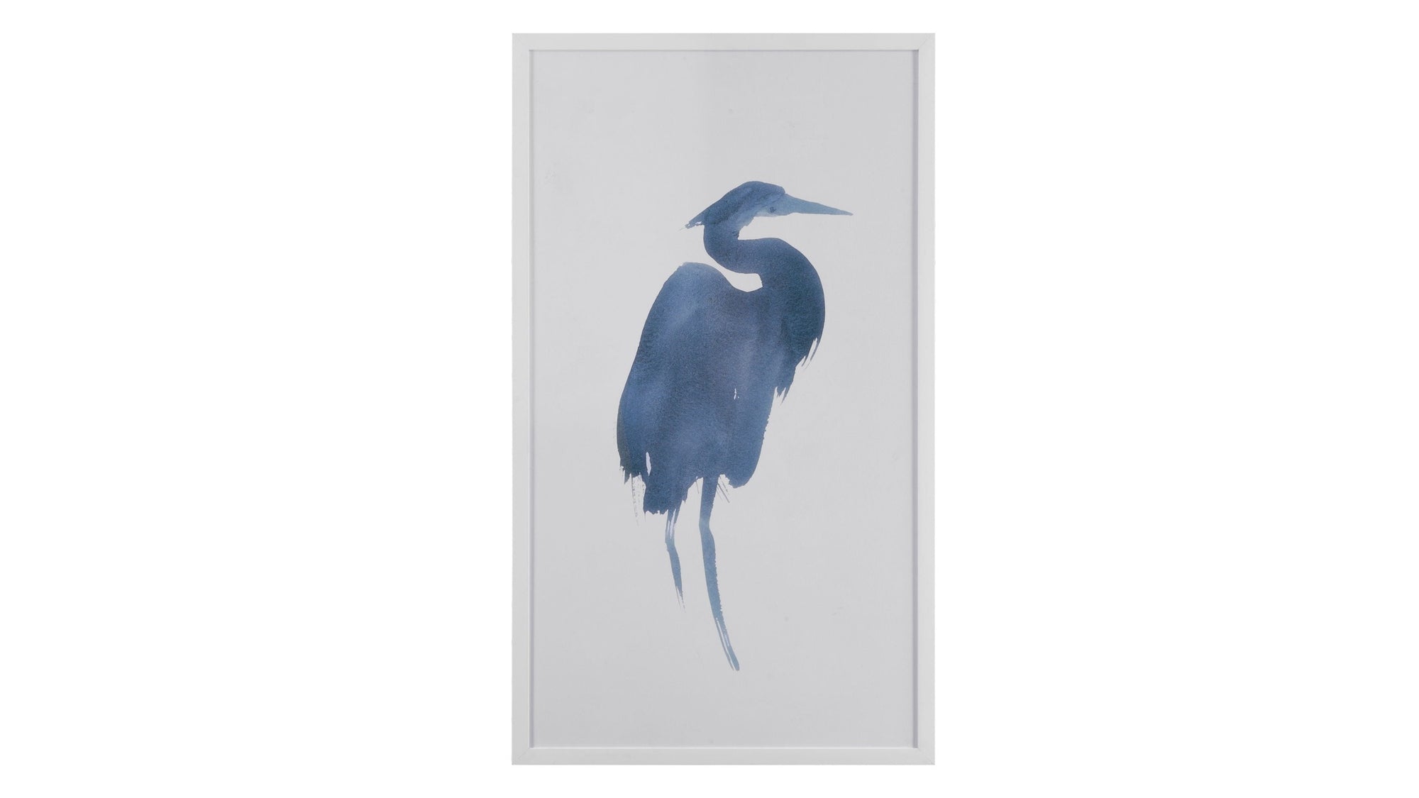 Heron In Blue I Framed Art - Blue