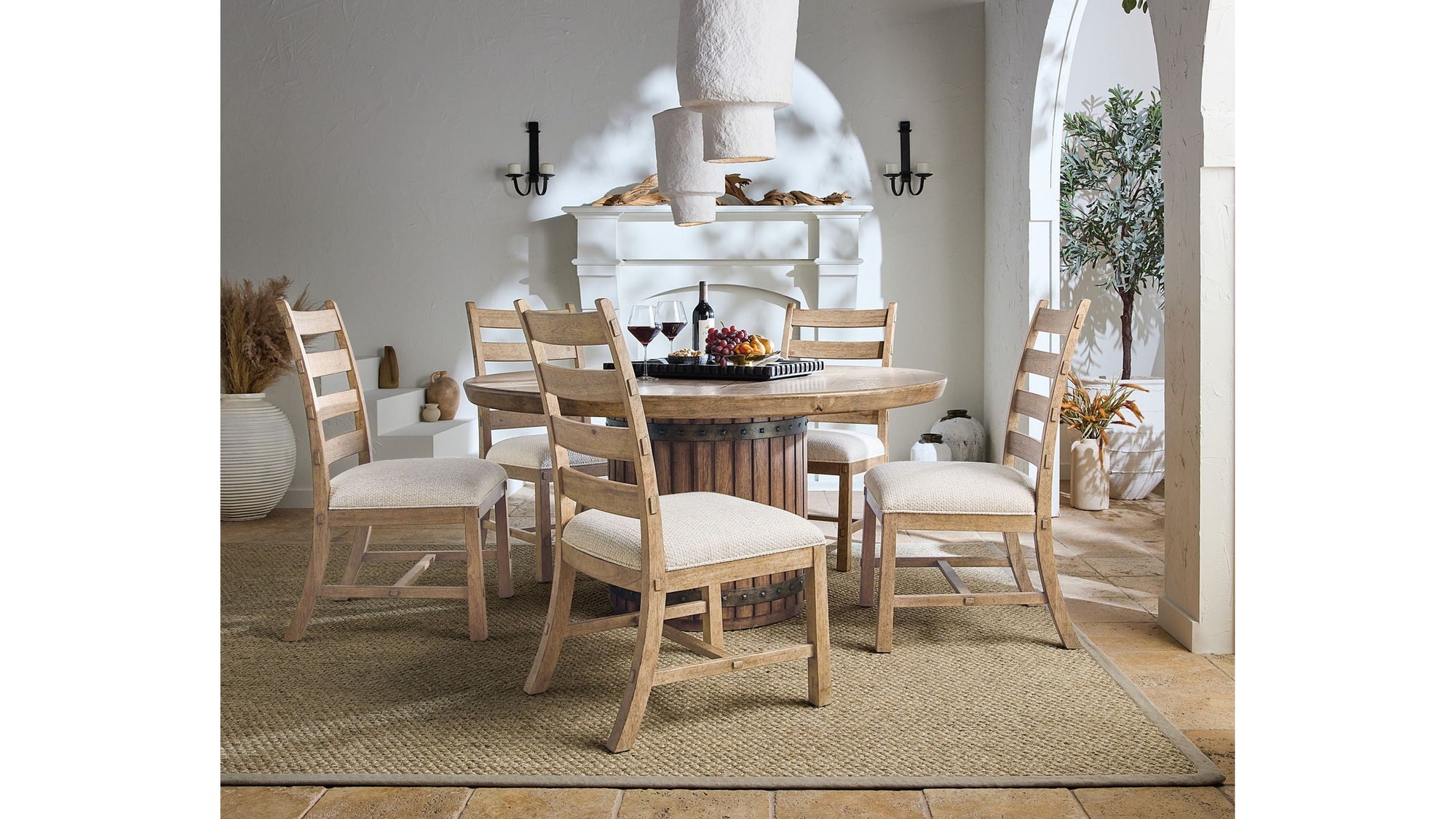 Vineyard Row - Ladderback Side Chair Set of 2 - Beige