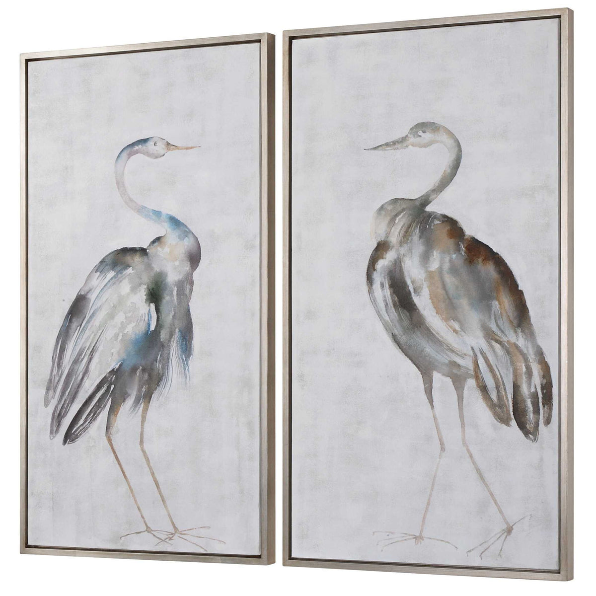 Summer Birds - Framed Art (Set of 2) - Silver