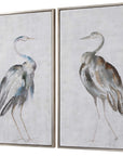 Summer Birds - Framed Art (Set of 2) - Silver