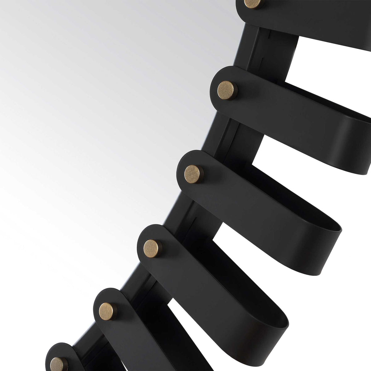 Jael - Round Iron Bands Mirror - Black
