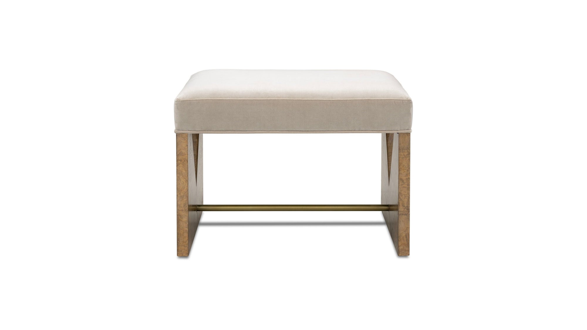Laurent - Accent Stool - Brown Ash Burl / Gray