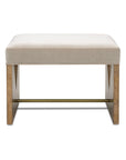 Laurent - Accent Stool - Brown Ash Burl / Gray