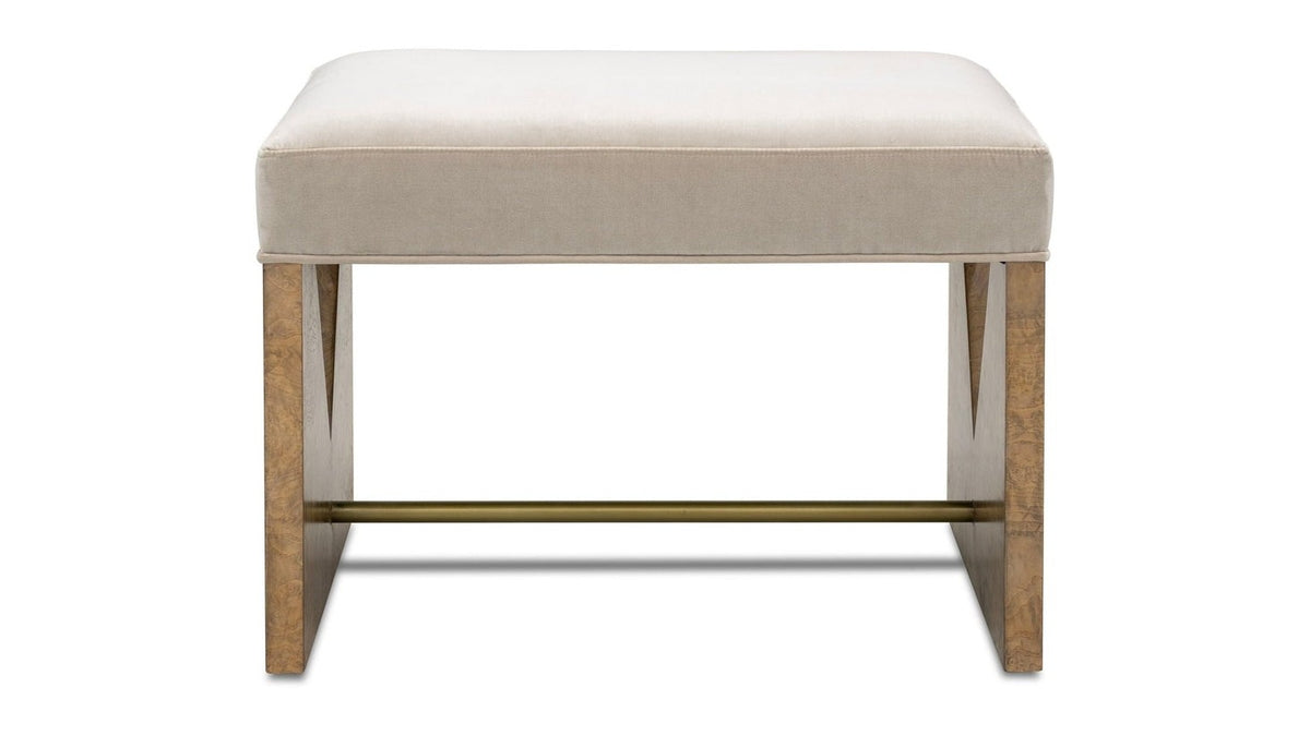 Laurent - Accent Stool - Brown Ash Burl / Gray