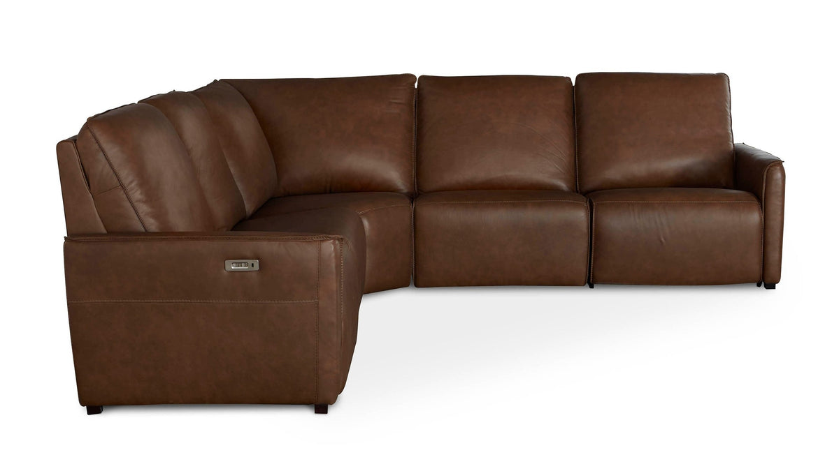 Everett Leather Modular Reclining Sectional